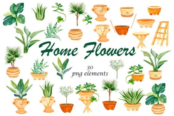 Download House Plants, Boho Home Decor Watercolor - Home Collection