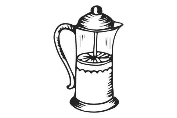 Download French Press Sketch. Simple Home Coffee - Home Collection