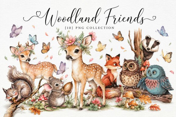 Download Cute Forest Animals Clipart PNG Bundle - Forest animals Collection