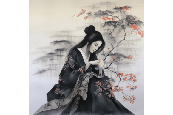 Download Brusho Inks Hokusai Artwork - Brush Collection