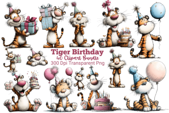 Download 35+ Tiger Birthday Clipart PNG - Premium Bundle
