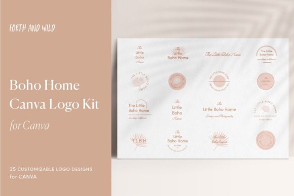 Download Modern Boho Home Logo Kit for Canva - Home Collection