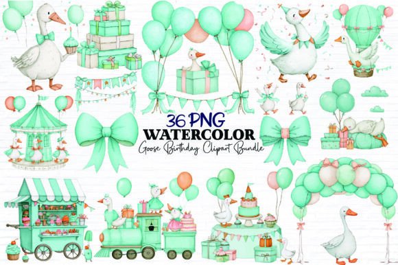 Download Goose Birthday Clipart Bundle PNG - Premium Resources