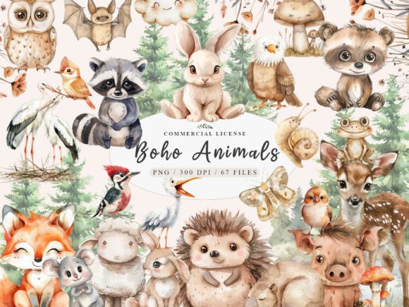 Download Boho Woodland Animals Clipart, Cute Wood - Premium Resources